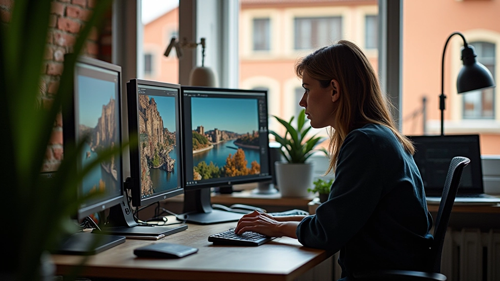 Estudio de diseño profesional con técnicas de composición visual avanzada