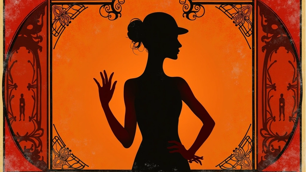 Cartel vintage del Moulin Rouge mostrando composición asimétrica con figura central descentrada y uso del espacio negativo